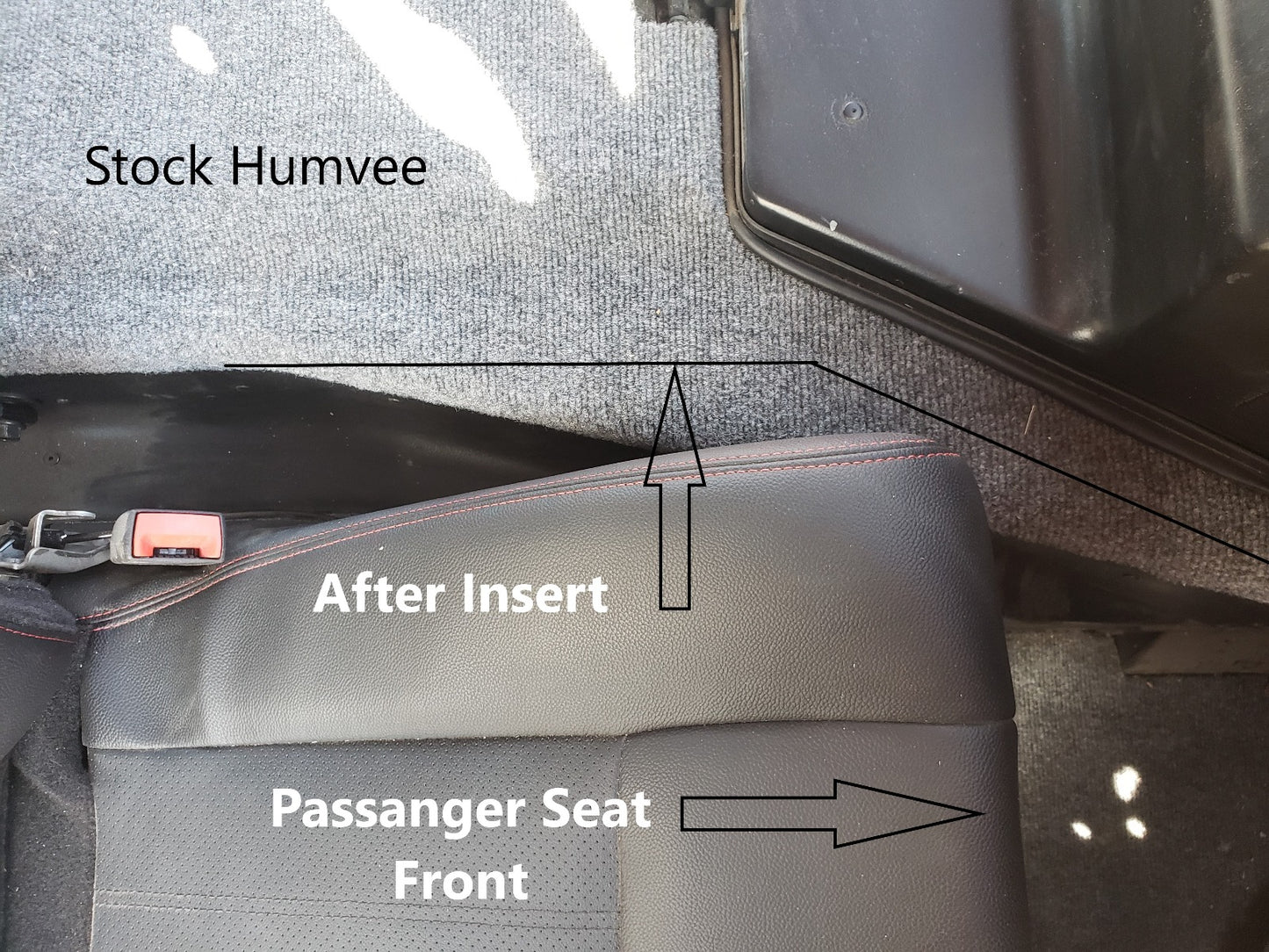 Humvee center tunnel insert