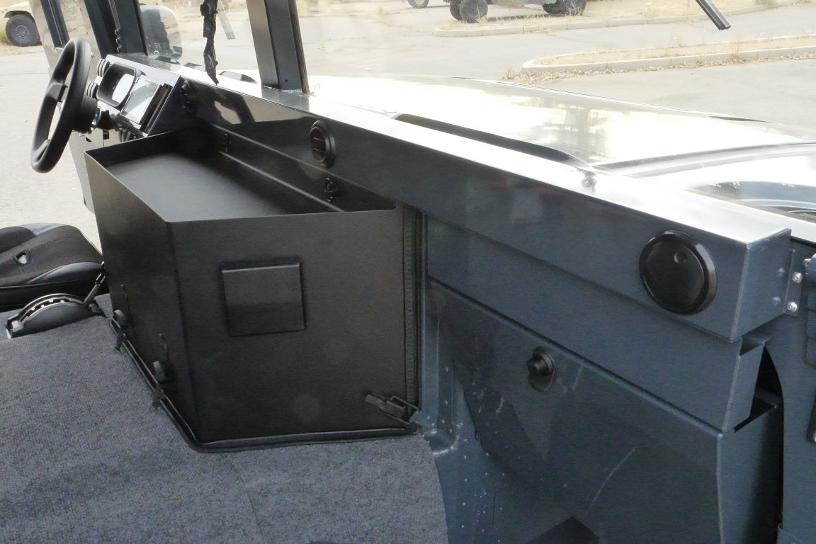 Black powdercoated Humvee engine cover (dog house) for Duramax conversion