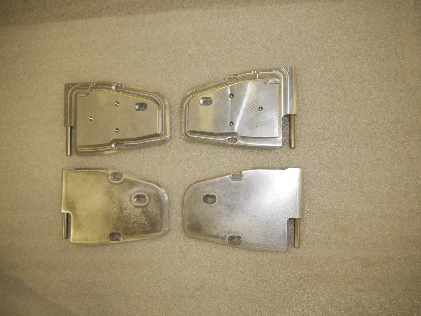 Billet Aluminum Door Hinges (Front) With mounts for our hinge mounted mirror. (4 hinges) For more picture click on photo.