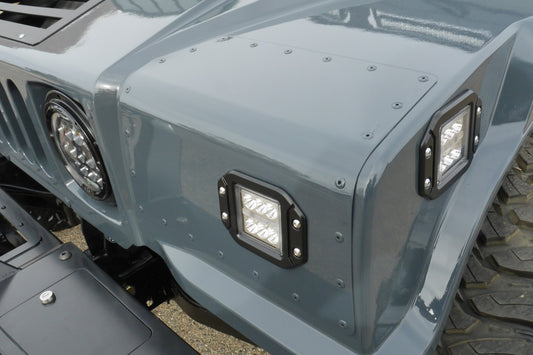 Close-up of humvee front turn signal Insert with LED
